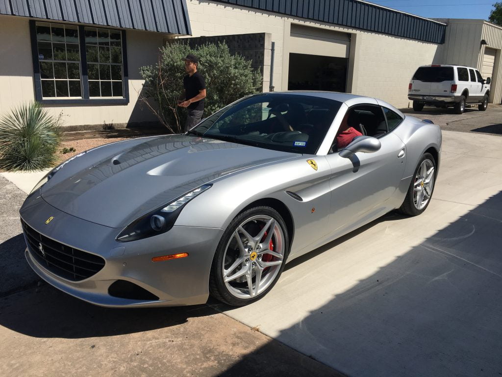 Silver Ferrari with Paint protection