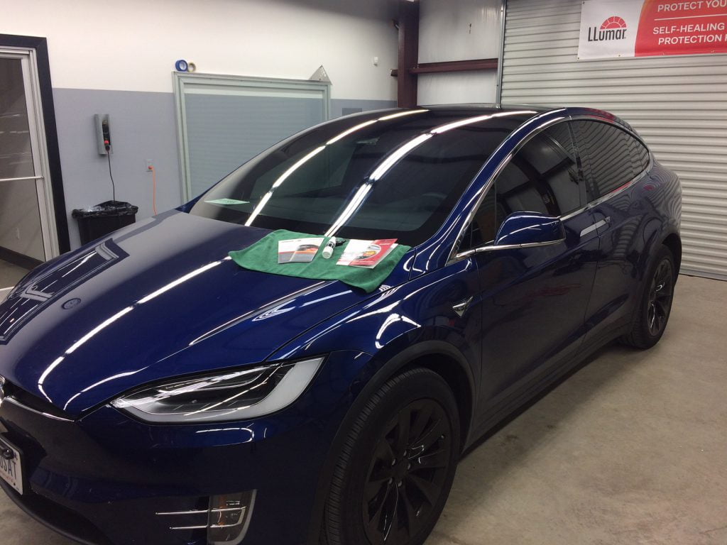 Tesla Paint protection and window tinting installation