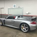 Silver porsche with pain protection