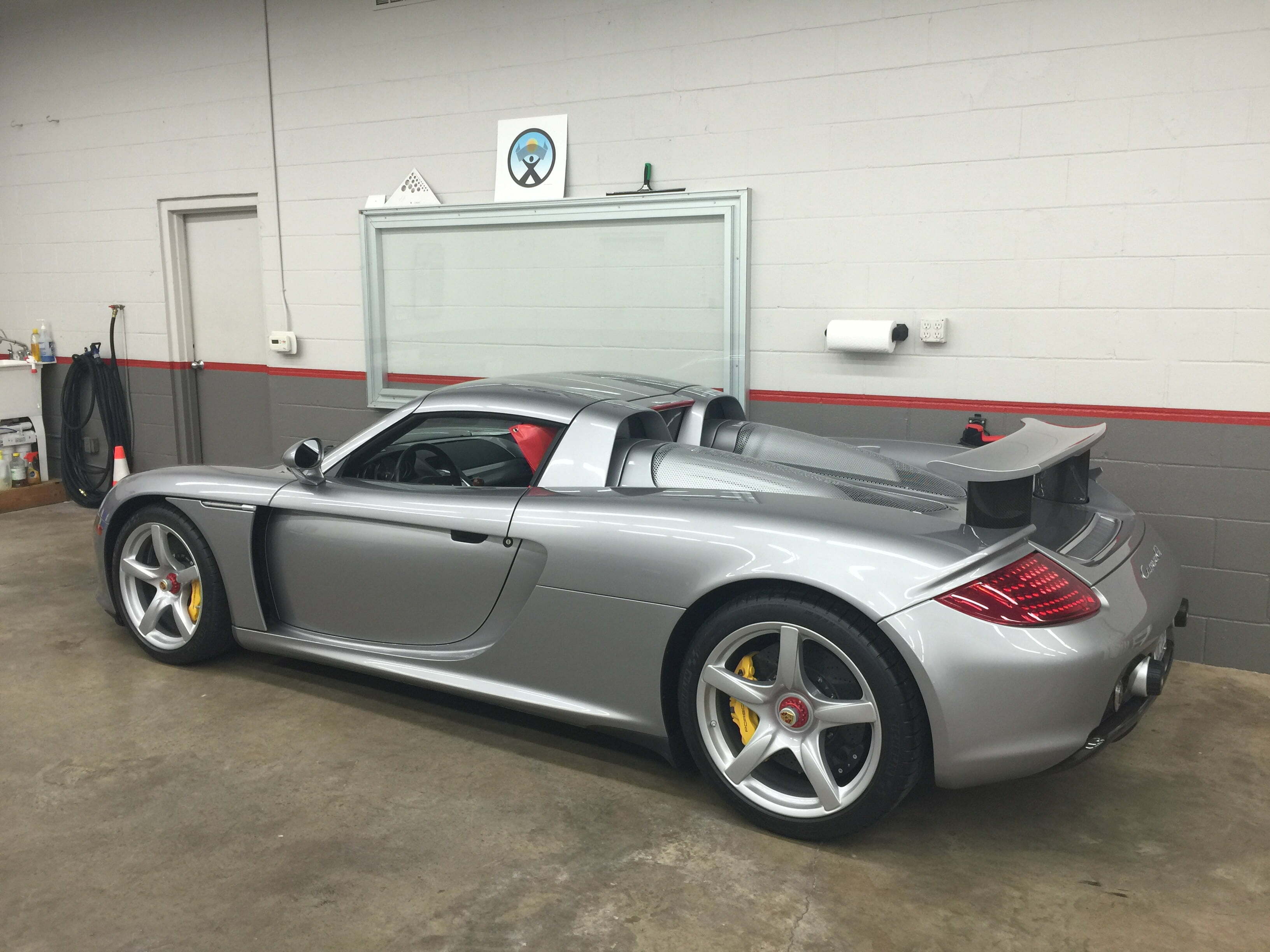 Paint protection on Silver sports car