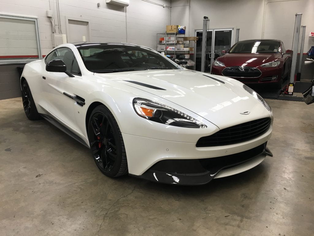White Aston Martin with Paint protection