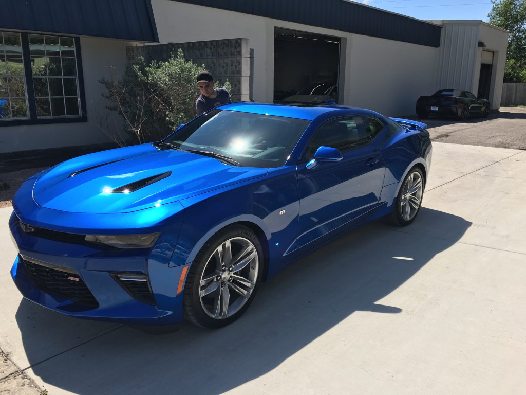 Blue Chevy Camero with Paint Protection Applied